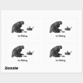 Eisfischerei Rechteckiger Aufkleber (Blatt)