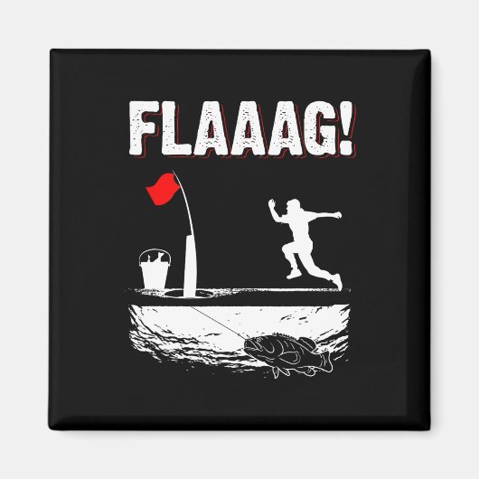 Eisfischerei-Spitzen-Flagge-Lauf für Eisfischerei- Magnet (Vorne)