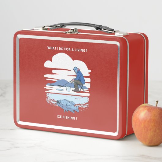 Eisfischerei - Winterfischerei Metall Brotdose (Beispiel)