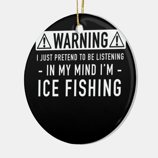 Eisfischgeschenk Keramik Ornament (Links)