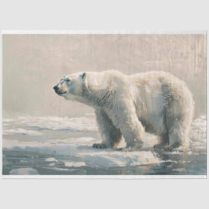 Eisfluss-Malerei Kunst Dekoupage Eisbär Seidenpapier