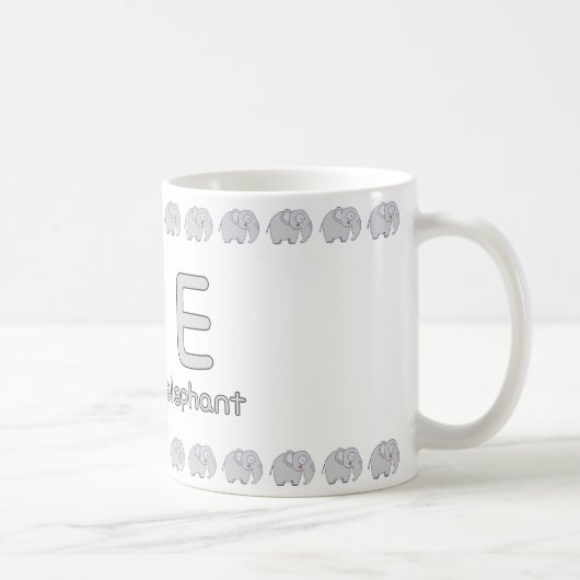 EisforElefant–SpaßigesAlphabetTassendesign Kaffeetasse (Rechts)