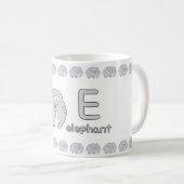 EisforElephant–FunAlphabetCupDesign Kaffeetasse (VorderseiteRechts)