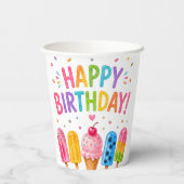Eisgeburtstagsfeier Sommer Geburtstag Pappbecher (Rückseite)