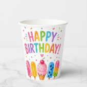 Eisgeburtstagsfeier Sommer Geburtstag Pappbecher (Vorderseite)