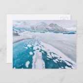 Eisgefrorenes Gletschereis, Island Postkarte (Vorne/Hinten)