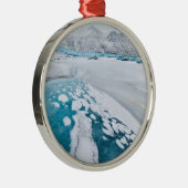 Eisgefrorenes Gletschereis, Island Silbernes Ornament (Rechts)
