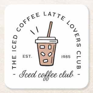 Eisgekühlter Kaffee-Latte-Liebhaber-Club ästhetisc Rechteckiger Pappuntersetzer