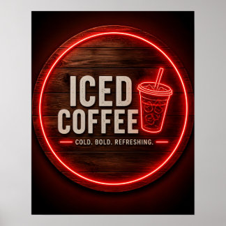 Eisgekühltes Kaffee Neon Schild