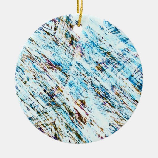 Eisgestresster Winter gestreift Keramik Ornament (Vorne)