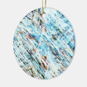 Eisgestresster Winter gestreift Keramik Ornament (Links)