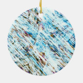 Eisgestresster Winter gestreift Keramik Ornament (Hinten)