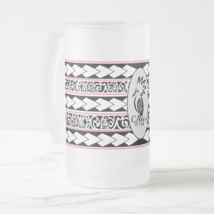 Eisglas-Tasse. Tribal Ethnic/Rose Mattglas Bierglas