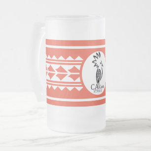 Eisglasbecher: Stammesmuster Mattglas Bierglas