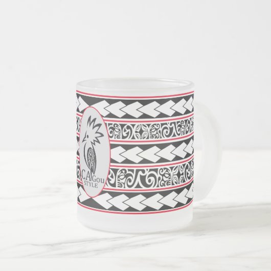 Eisglasmug Tribal Ethnic Mattglastasse (VorderseiteRechts)