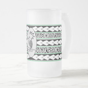 Eisglastasse. Ethnic-Grün-Tribal Mattglas Bierglas