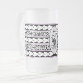 Eisglastasse. Tribal Ethnic Mattglas Bierglas (Vorderseite Links)