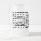 Eisglastasse. Tribal Ethnic Mattglas Bierglas (Vorderseite Links)