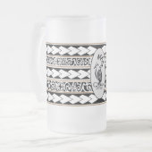 Eisglastasse. Tribal Ethnic Mattglas Bierglas (Vorderseite Links)