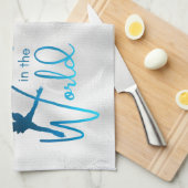 Eishandtuch Farbverlauf blau Bestes Gefühl Geschirrtuch (Viertel Falte)