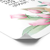 Eishet Chayil Hebrew Mishlei Pink Roses Art Print Poster (Ecke)