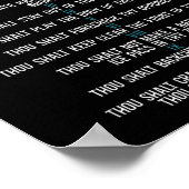 Eishockey 10 Gebote Hockey Vintag Poster (Ecke)