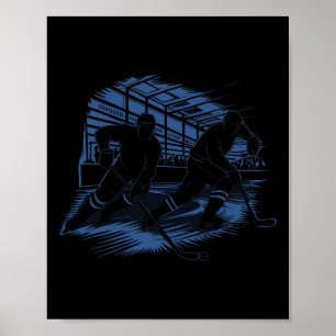 Eishockey-Action-Silhouette-Grafik _1 Poster