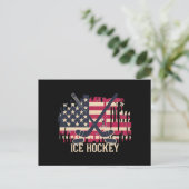 Eishockey - Amerikanische Flagge Postkarte (Stehend Vorderseite)