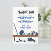 Eishockey-Baby-Dusche Dankeskarte (Stehend Vorderseite)