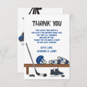 Eishockey-Baby-Dusche Dankeskarte (Vorne/Hinten)