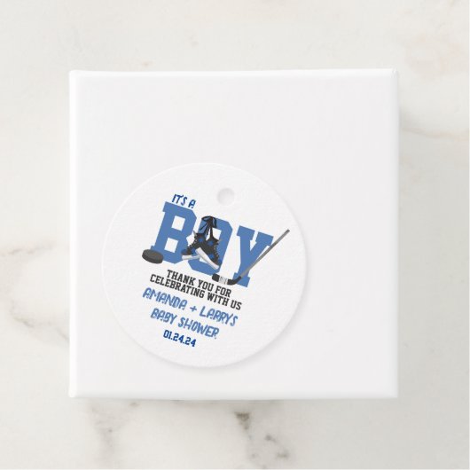 Eishockey-Baby-Dusche Geschenkanhänger (Beispiel)