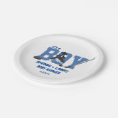 Eishockey-Baby-Dusche Pappteller (Schrägansicht)