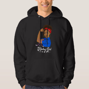 Eishockey Black Girl Vintage Liebe Afro Hockey Gir Hoodie
