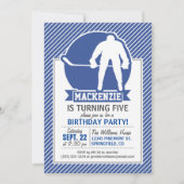 Eishockey, Blaue und weiße Streifen, Sport Einladung (Vorderseite)