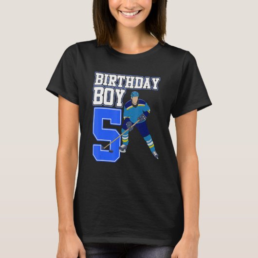 Eishockey Boy 5th Birthday Sport Player Coach Gr T-Shirt (Vorderseite)