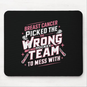 Eishockey Brustkrebs-Aufklärung Monat Rosa Ribb Mousepad