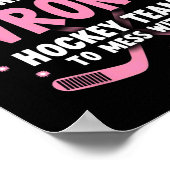 Eishockey-Brustkrebs-Krieger-Überlebender Poster (Ecke)