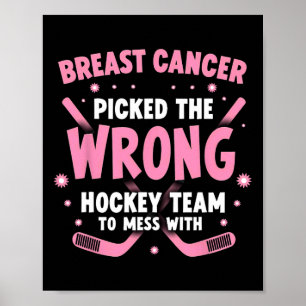 Eishockey-Brustkrebs-Krieger-Überlebender  Poster
