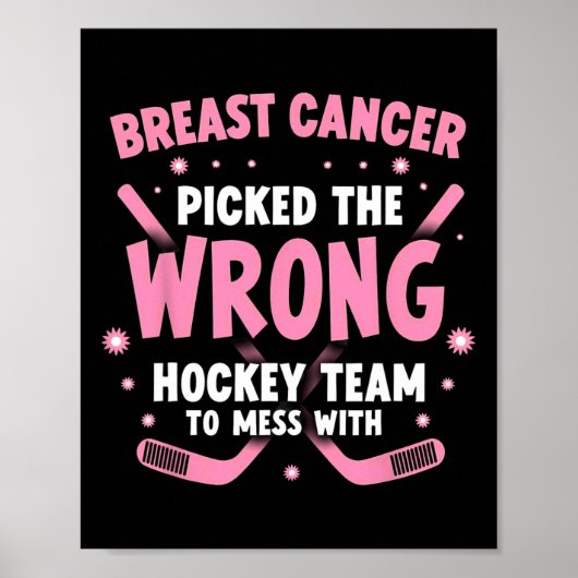 Eishockey-Brustkrebs-Krieger-Überlebender Poster (Vorne)