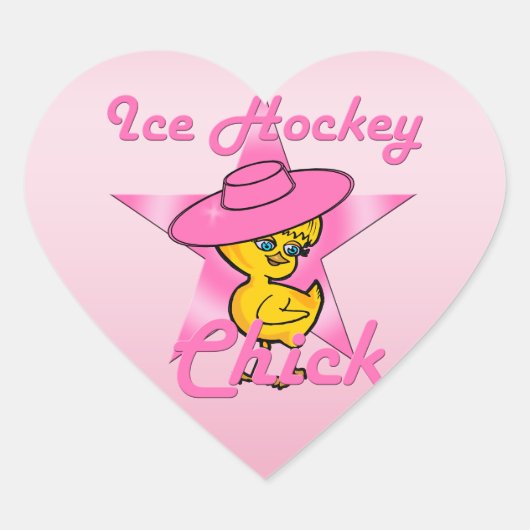 Eishockey-Chick #8 Herz-Aufkleber (Vorderseite)
