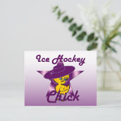Eishockey Chick #9 Postkarte (Stehend Vorderseite)