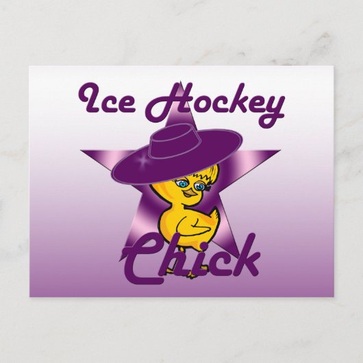 Eishockey Chick #9 Postkarte (Vorderseite)