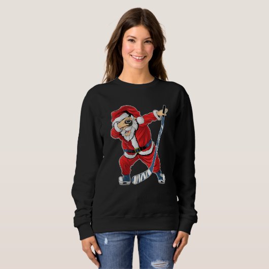 Eishockey Dabbing Santa Claus Hockey Spieler Chris Sweatshirt (Vorne ganz)