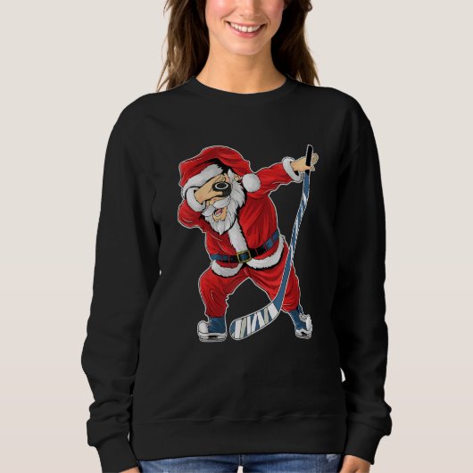 Eishockey Dabbing Santa Claus Hockey Spieler Chris Sweatshirt (Vorderseite)