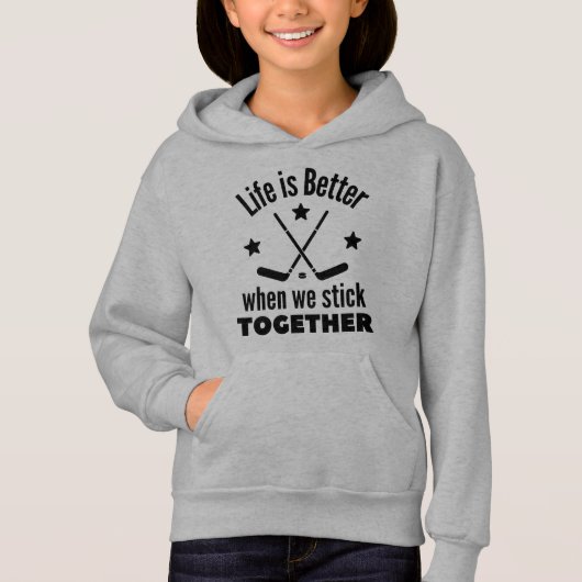 Eishockey: Das Leben ist besser, wenn wir zusammen Hoodie (Vorderseite)