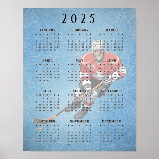 Eishockey-Design 2025 Kalenderposter Poster (Vorne)