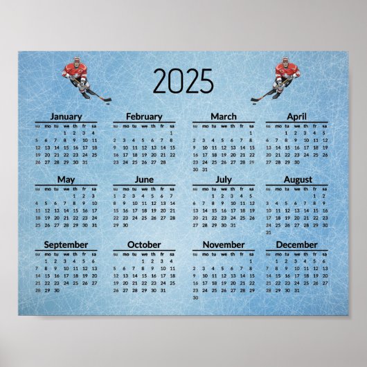 Eishockey-Design 2025 Kalenderposter Poster (Vorne)