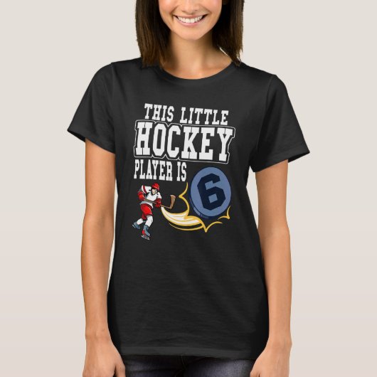 Eishockey Dieser kleine Hockey Spieler ist 6 Hocke T-Shirt (Vorderseite)