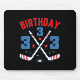 Eishockey Drei Geburtstagsjunge 3. Party Jungen Al Mousepad