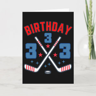 Eishockey-Dreijähriger Geburtstagsjunge 3. Party J Karte